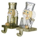 Clayre & Eef Haak Kerstsok Set van 2 Notenkraker 12 cm Goudkleurig Kunststof