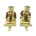 Clayre & Eef Haak Kerstsok Set van 2 Notenkraker 12 cm Beige Bruin Kunststof