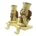 Clayre & Eef Haak Kerstsok Set van 2 Notenkraker 12 cm Beige Bruin Kunststof