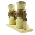 Clayre & Eef Haak Kerstsok Set van 2 Notenkraker 12 cm Beige Bruin Kunststof