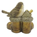 Clayre & Eef Figurine Bird 9 cm Gold colored Polyresin