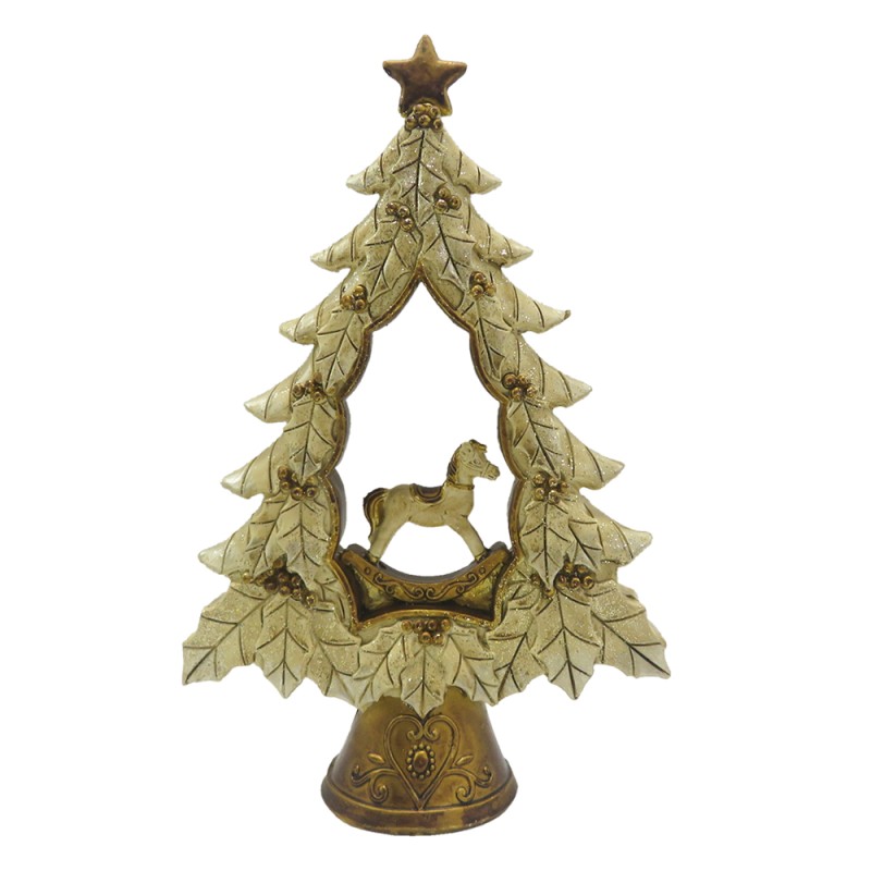 Clayre & Eef Beeld Kerstboom 20 cm Goudkleurig Polyresin