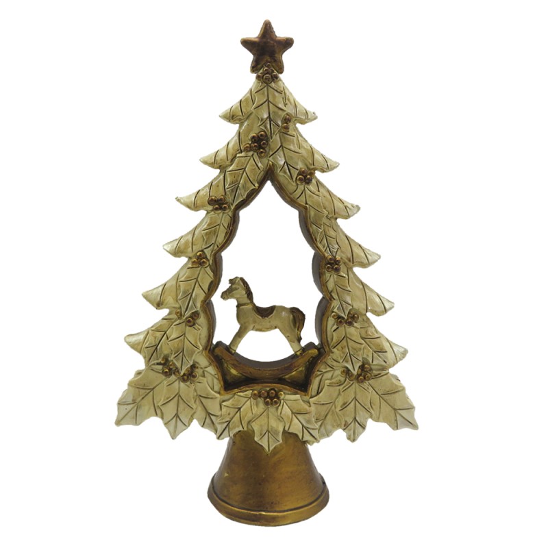 Clayre & Eef Beeld Kerstboom 20 cm Goudkleurig Polyresin