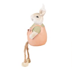 Clayre & Eef Figurine Lapin 6x6x16 cm Rose Polyrésine