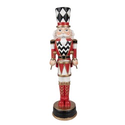 Clayre & Eef Kerstdecoratie Beeld Notenkraker 33 cm Rood Polyresin