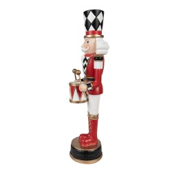 Clayre & Eef Statuetta decorativa di Natale Schiaccianoci 33 cm Rosso Poliresina