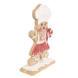 Clayre & Eef Kerstdecoratie Beeld Peperkoek pop 22 cm Bruin Polyresin