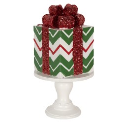 Clayre & Eef Kerstdecoratie Beeld  Cadeau 24 cm Groen Polyresin