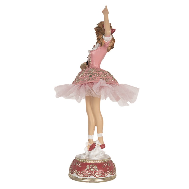 Clayre & Eef Statuetta decorativa Ballerina  29 cm Rosa Poliresina