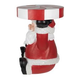 Clayre & Eef Bijzettafel Kerstman 39x39x54 cm Rood Polyresin