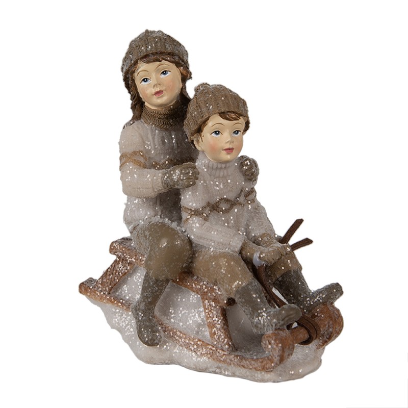 Clayre & Eef Statuetta Bambini 11 cm Beige Poliresina