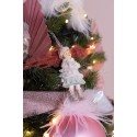 Clayre & Eef Weihnachtsanhänger Mädchen 11 cm Rosa Polyresin