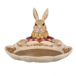 Clayre & Eef Decorative Bowl Rabbit 22x21x15 cm Gold colored Polyresin