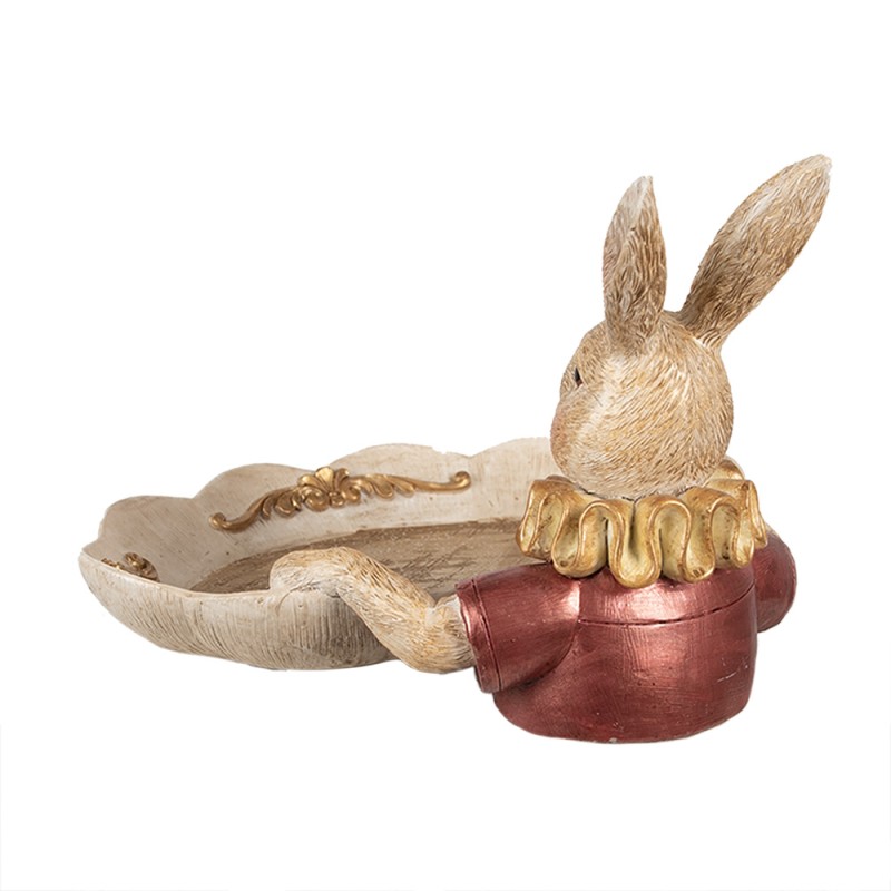 Clayre & Eef Decorative Bowl Rabbit 22x21x15 cm Gold colored Polyresin