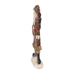 Clayre & Eef Statuetta Babbo Natale  12x4x24 cm Rosso Poliresina