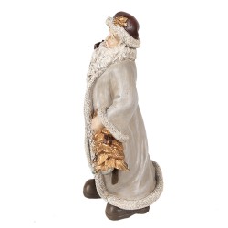 Clayre & Eef Figur Weihnachtsmann 25 cm Grau Polyresin