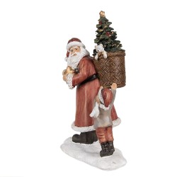 Clayre & Eef Figurine Père Noël 19 cm Rouge Polyrésine