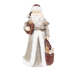 Clayre & Eef Beeld Kerstman 31 cm Grijs Polyresin