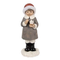 Clayre & Eef Figurine Enfant 14 cm Gris Polyrésine