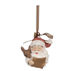 Clayre & Eef Weihnachtsanhänger Weihnachtsmann 9 cm Rot Polyresin