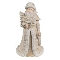 Clayre & Eef Figur Weihnachtsmann 15 cm Goldfarbig Polyresin