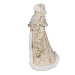 Clayre & Eef Figur Weihnachtsmann 32 cm Goldfarbig Polyresin