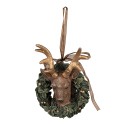 Clayre & Eef Christmas Ornament Deer 11 cm Green Polyresin