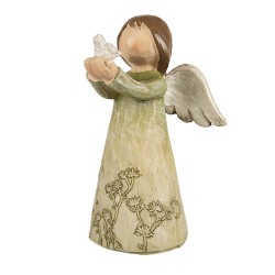 Clayre & Eef Decorative Figurine Angel 12 cm Green Polyresin