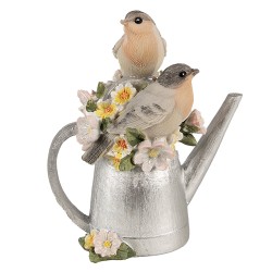 Clayre & Eef Dekorationsfigur Vogel 13 cm Grau Polyresin