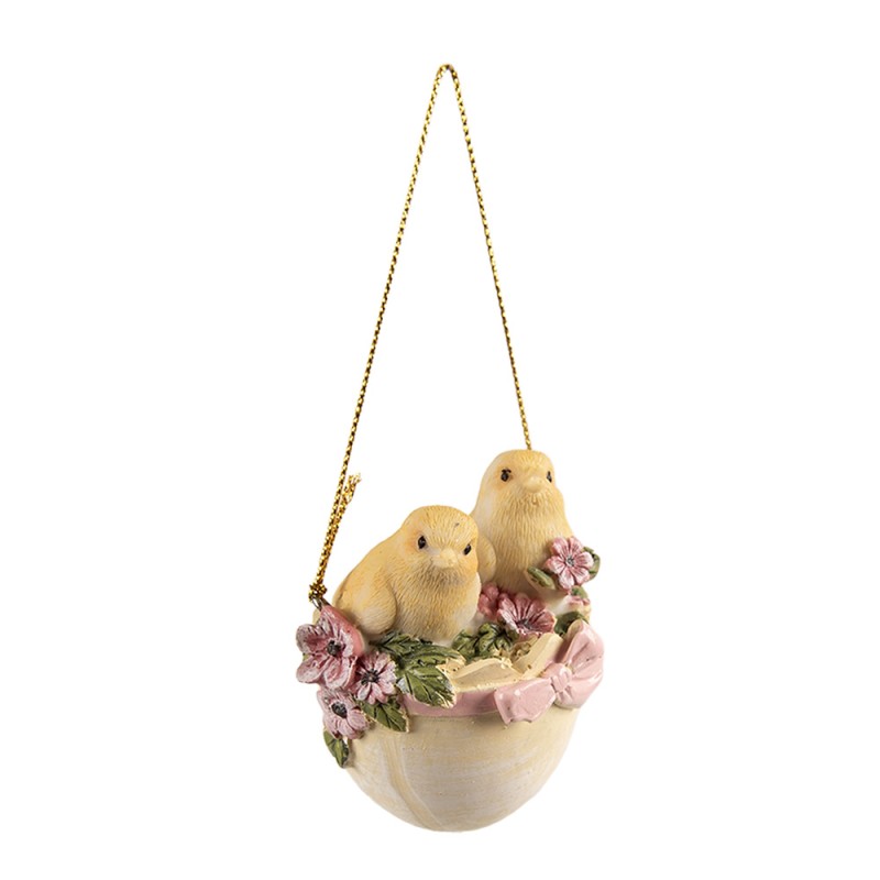 Clayre & Eef Décoration pendentif Poussin 7 cm Jaune Polyrésine