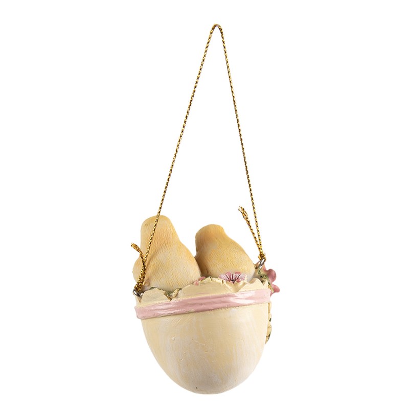 Clayre & Eef Decorative Pendant Chick 7 cm Yellow Polyresin