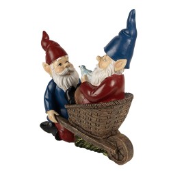 Clayre & Eef Dekorationsfigur Zwerg 23 cm Blau Rot Polyresin