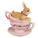 Clayre & Eef Figurine Rabbit 9 cm Brown Pink Polyresin