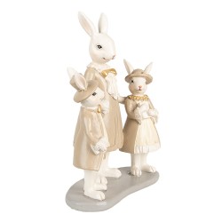 Clayre & Eef Figurine Rabbit 21 cm White Brown Polyresin