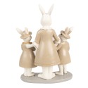 Clayre & Eef Figurine Lapin 21 cm Blanc Marron Polyrésine