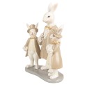 Clayre & Eef Figurine Lapin 21 cm Blanc Marron Polyrésine