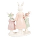 Clayre & Eef Figurine Rabbit 21 cm White Pink Polyresin