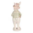 Clayre & Eef Statuetta Coniglio 15 cm Bianco Verde  Poliresina