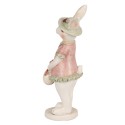 Clayre & Eef Figurine Lapin 15 cm Blanc Rose Polyrésine