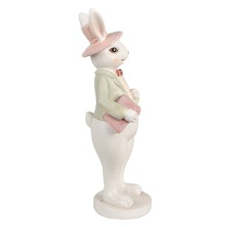 Clayre & Eef Figurine Rabbit 26 cm White Green Polyresin