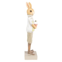 Clayre & Eef Figurine Rabbit 28 cm Brown Green Polyresin