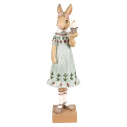 Clayre & Eef Figurine Rabbit 28 cm Brown Green Polyresin