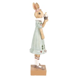 Clayre & Eef Figurine Rabbit 28 cm Brown Green Polyresin