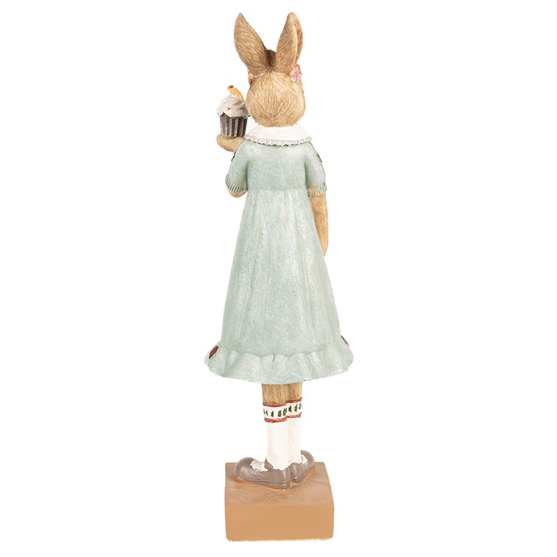 Clayre & Eef Figurine Lapin 28 cm Marron Vert Polyrésine