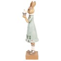 Clayre & Eef Figurine Lapin 28 cm Marron Vert Polyrésine