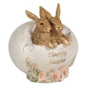 Clayre & Eef Beeld Konijn 11 cm Bruin Polyresin Happy Easter