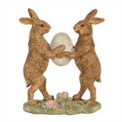 Clayre & Eef Figurine Rabbit 21 cm Brown Polyresin