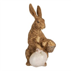 Clayre & Eef Figurine Rabbit 14 cm Brown Polyresin