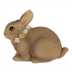 Clayre & Eef Figurine Lapin 10 cm Marron Polyrésine