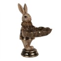 Clayre & Eef Bol de décoration Lapin 11x9x15 cm Marron Plastique Ovale